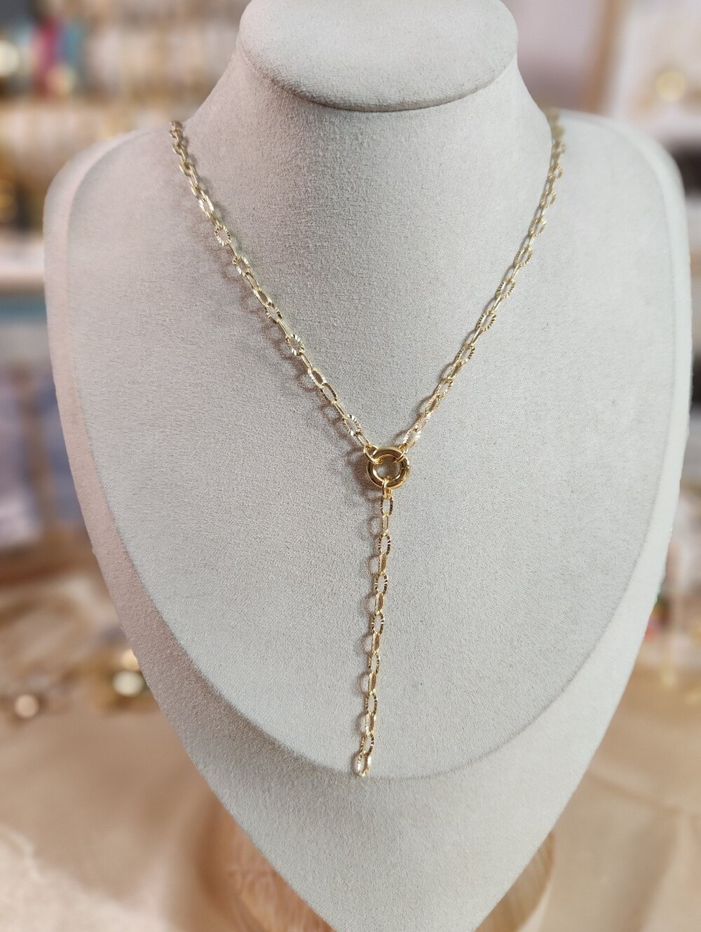 Handmade 14kgp Lariat Necklace